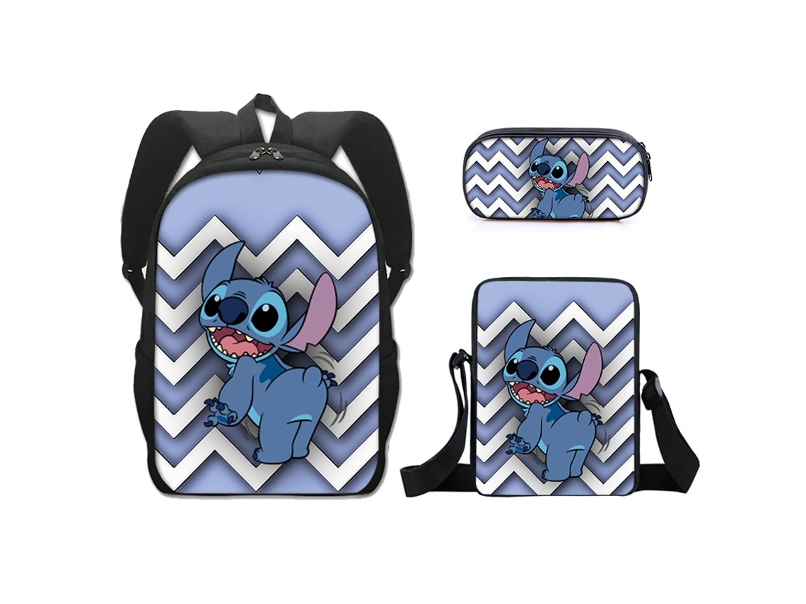Juego de tres mochilas de costura para estudiantes, tamaño 16 pulgadas, 5 estrellas.