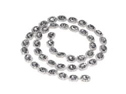 Cadena De Diamantes De Imitación De Cristal, 1 Jardín, 1,5 Cm De Ancho, Gris Transparente Brillante Para Manualidades.