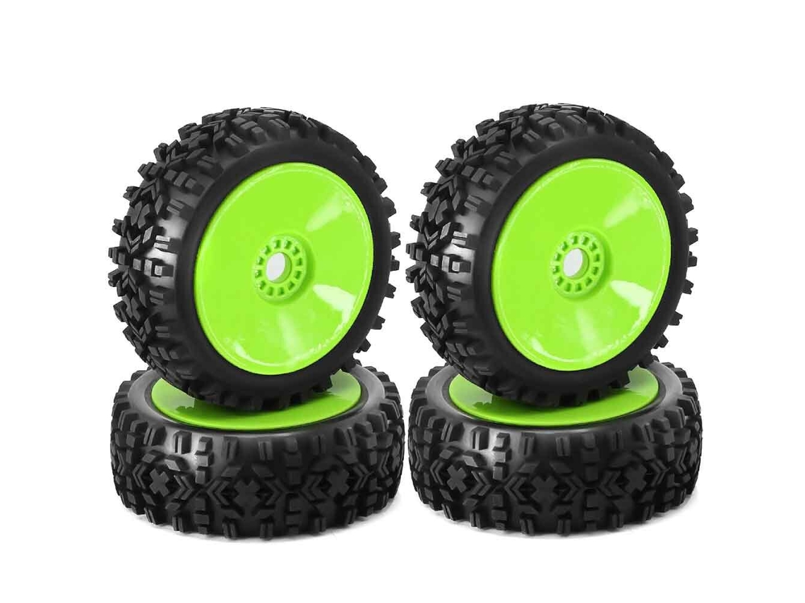 Black4pcs Tires Wheel Rims 17mm Hex For 1/8 Nitro Off Road Rc Car Hsp Hpi Kyosho Zd Hongnuo Redcat Trxs Parts