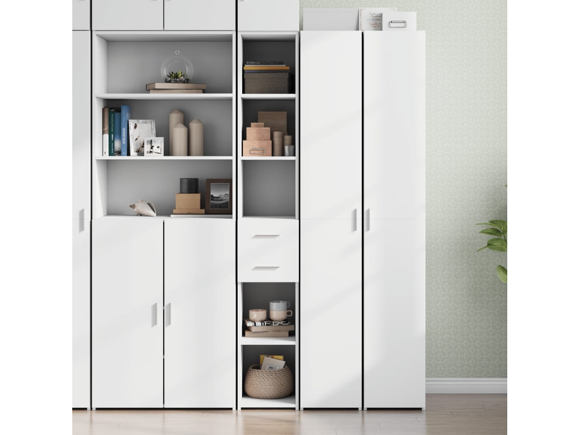Aparador | Mueble De Comedor | Buffet De Madera De Ingeniería Blanco 30x42,5x185 Cm Wsd13871