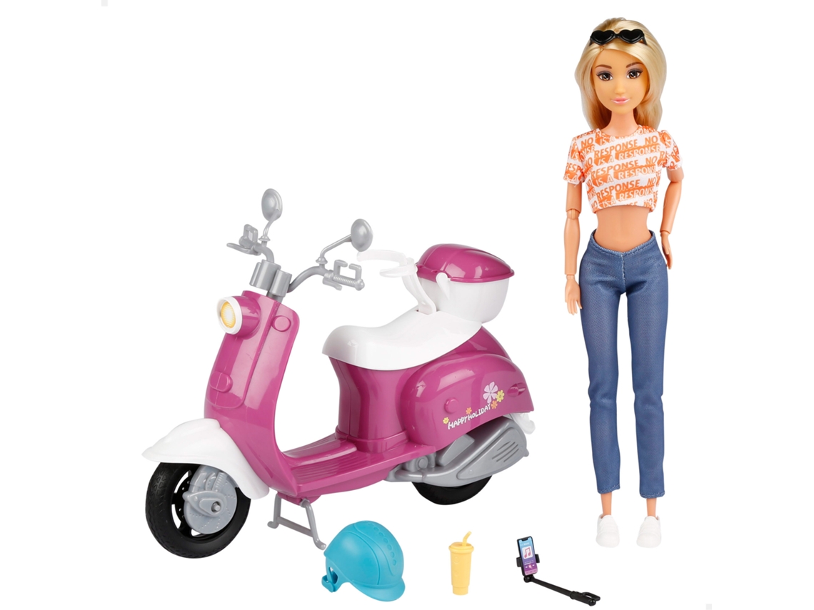 Muñeca con scooter y accesorios Isabella