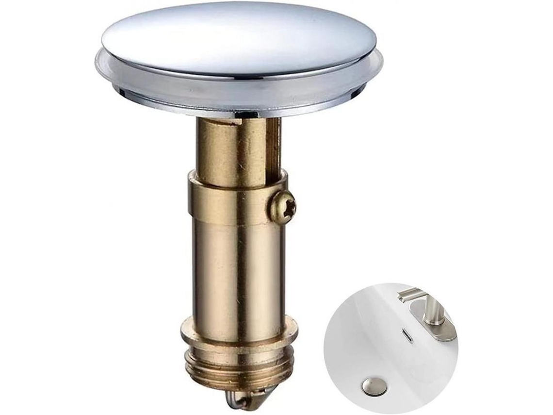 Tapón De Bloqueo Pop-up Para Baño, 2 Piezas, 38mm, Acero Inoxidable Y Latón, Para Lavabos De Baño Y Cocina