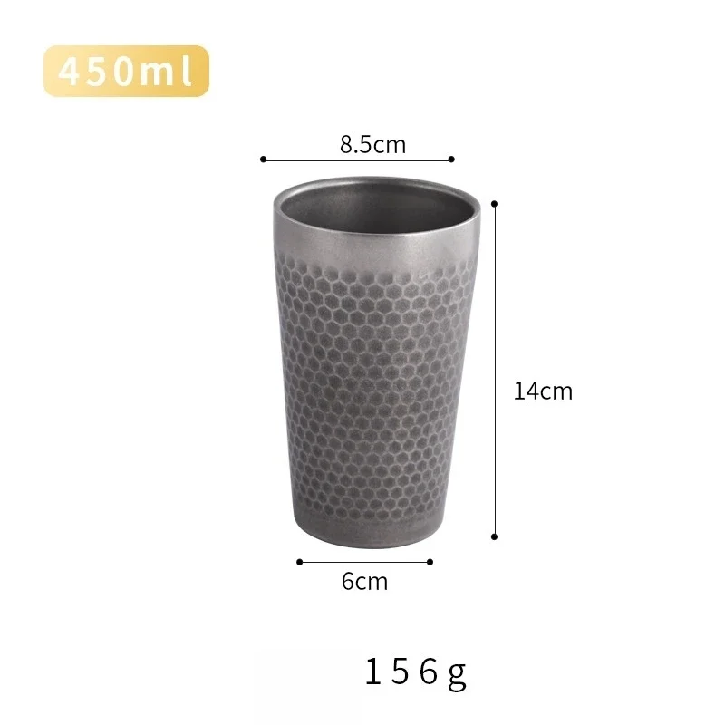 Jarra De Cerveza De Doble Pared Con Aislamiento Térmico (450 Ml), Fabricada En Acero Inoxidable 304.