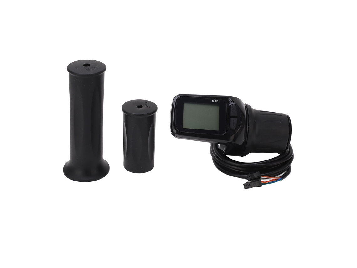 Acelerador de potencia media para bicicleta eléctrica con panel LCD, interfaz para faro delantero, cable de 5 pines + 2 pines, 24V 60V (sin marca)