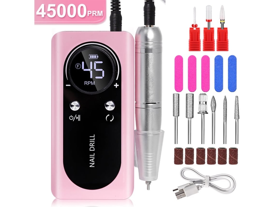 Lima de uñas profesional, removedor de uñas eléctrico, kit de herramientas de lima de uñas con carga inalámbrica STELASPLEN