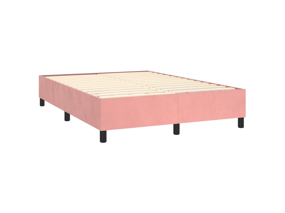 Cama Con Somier VIDAXL Rosa Terciopelo (140x190 cm)