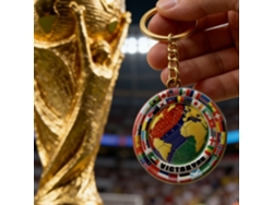 Llavero Circular Banderas Selecciones Mundiales Copa Fifa 2026, Colgante Mapa Mundial Fútbol, Accesorio Coleccionable Hincha Metal Calidad