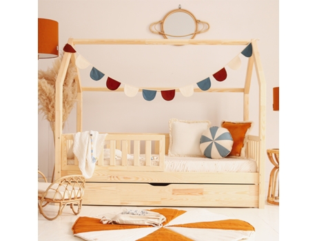 Cama Barrera con Cajón Incluido Daisy PETITS-MEUBLES Beige Madera (90x190)