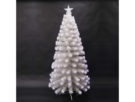 Árbol Navidad Blanco Gradiente de LED de Fibra Óptica Transparente 120cm