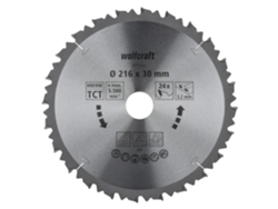 Wolfcraft 6551000 - 1 Disco De Sierra De Corte E Ingleteado Ct 24 Dientes Ø216 Mm