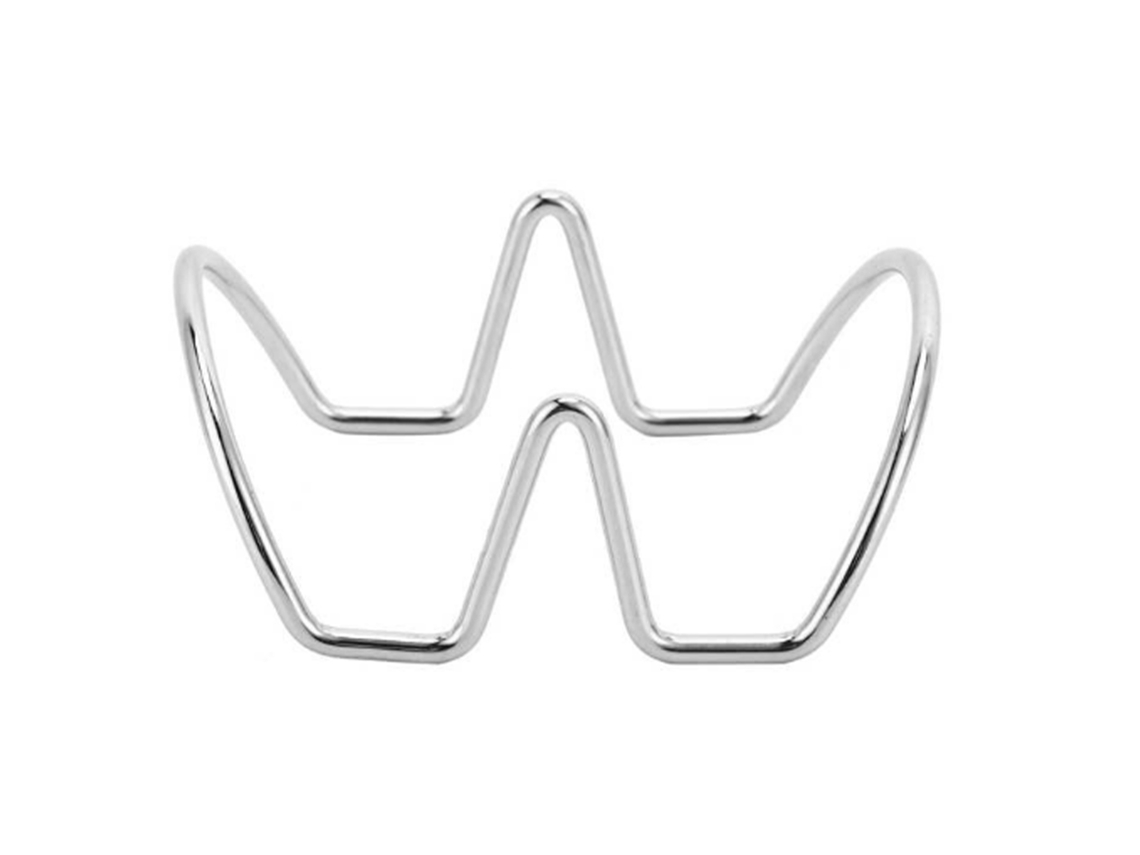Soporte Para Tacos En Forma De U De Acero Inoxidable, Ideal Para Fiestas Y Parrillas. 2 Rejillas.
