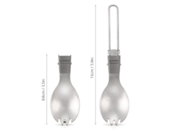 Cuchara/tenedor Plegable Ligero De Titanio Con Bolsa Para Acampar, Hacer Senderismo Y Viajar Al Aire Libre.
