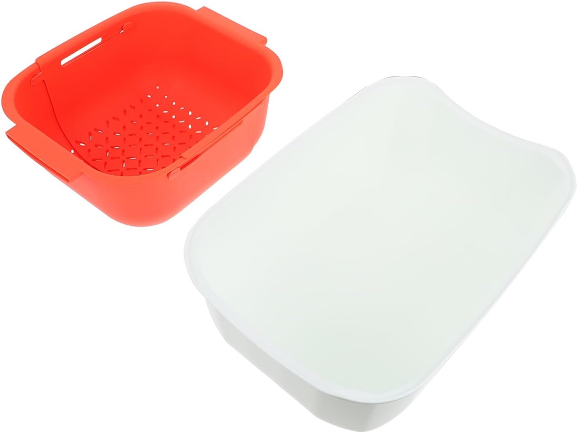 Cesta De Almacenamiento Doble Capa Drena El Agua Fácil Y Rápidamente Usar Diseño Para Lavar Escurrir Frutas