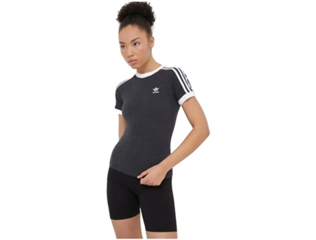 Camiseta de Mujer ADIDAS Corta Gris (X/S)