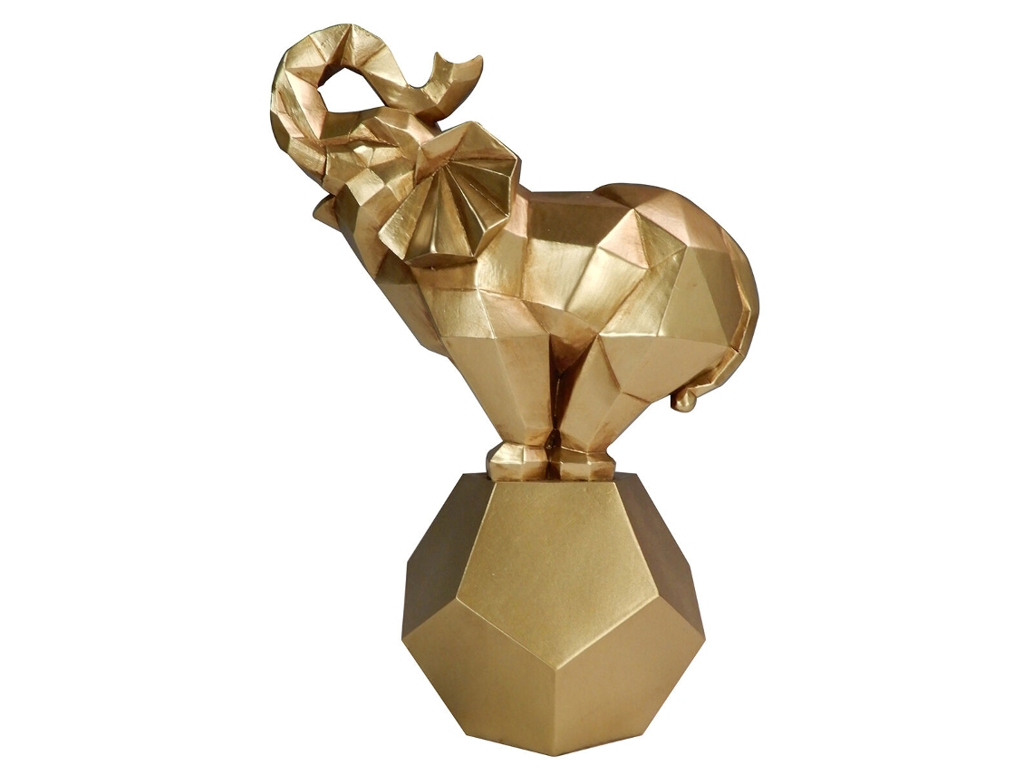 Figura Decorativa SIGNES GRIMALT Elefante Dorado 11,5x27x19 cm
