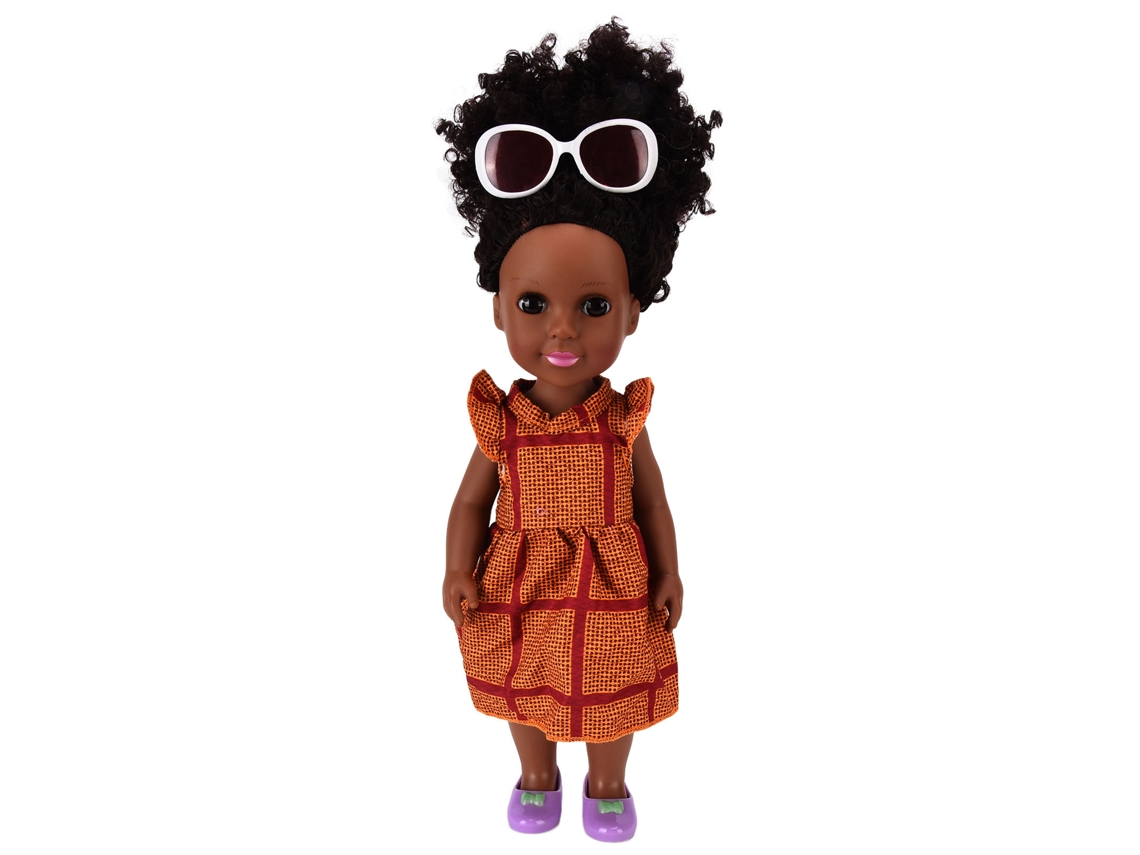 Boneca Rebe-Doll de Vinil Realista Negra, Menina Africana de 35 cm, Brinquedo/Presente de Aniversário