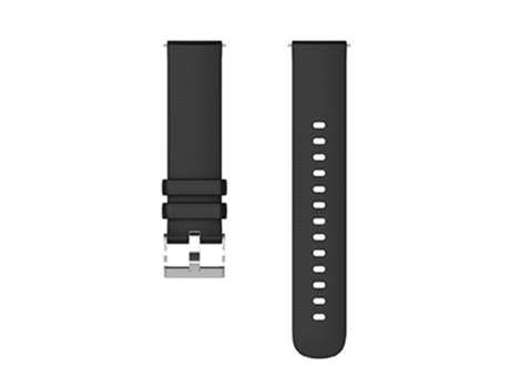 Correa de Silicona diseño de cuadrícula 18mm con hebilla plateada para Huawei TalkBand B5 - negro