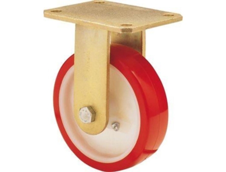 Rueda fija 17sl200-po nylon blanco-poliur.rojo eje liso ALEX