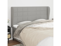 Cabecero Con Orejas De Tela Gris Claro 183x23x118/128 Cm
