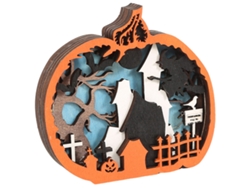 Decoración de madera de Halloween, luz LED de calabaza para pared NEVEANCE