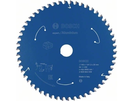 Disco de Sierra Circular BOSCH Para Sierra Sin Cables Expert para Aluminio 165x1.8/1.3x20 T54