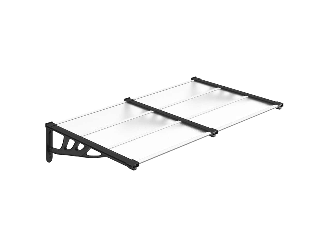 Maison Exclusive - Marquesina Puerta Policarbonato Negro Y Transparente 152,5x90cm