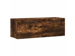 Maison Exclusive - Armario De Pared Madera Ingeniería Roble Ahumado 100x36,5x35 Cm