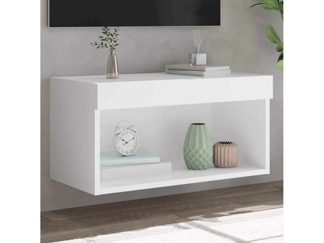Mueble Para Tv | Armario Para Tv | Gabinete De Tv Con Luces Led Blanco 60x30x30 Cm