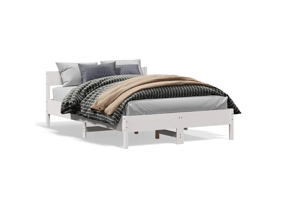 Estructura De Cama Sin Colchón Madera Maciza De Pino 160x200 Cm
