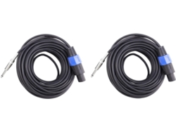 Paquete De 2 Cables Para Altavoces Speakon Macho A 1/4 De Pulgada Awg