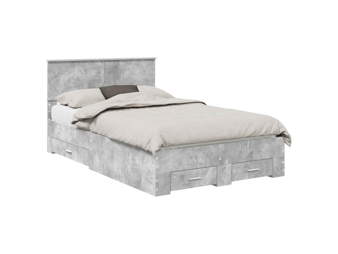 Maison Exclusive - Estructura De Cama Con Cabecera Gris Concreto 120 X 200 Cm