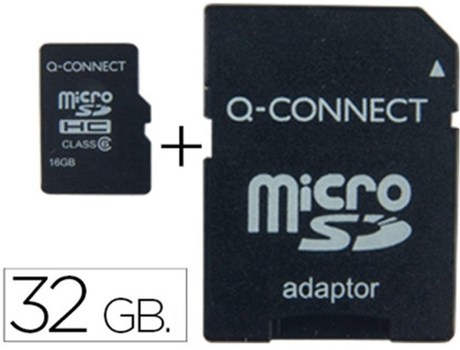 Kf16013 :Memoria Q-Connect Flash Micro SD Clase 6 con Adaptador 32Gb Precio Uni. Venta múltiplos 1