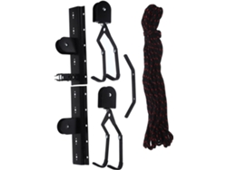 Soporte de pared reforzado para bicicletas de montaña con ganchos de acero y cuerda, optimiza el espacio - Gokoco