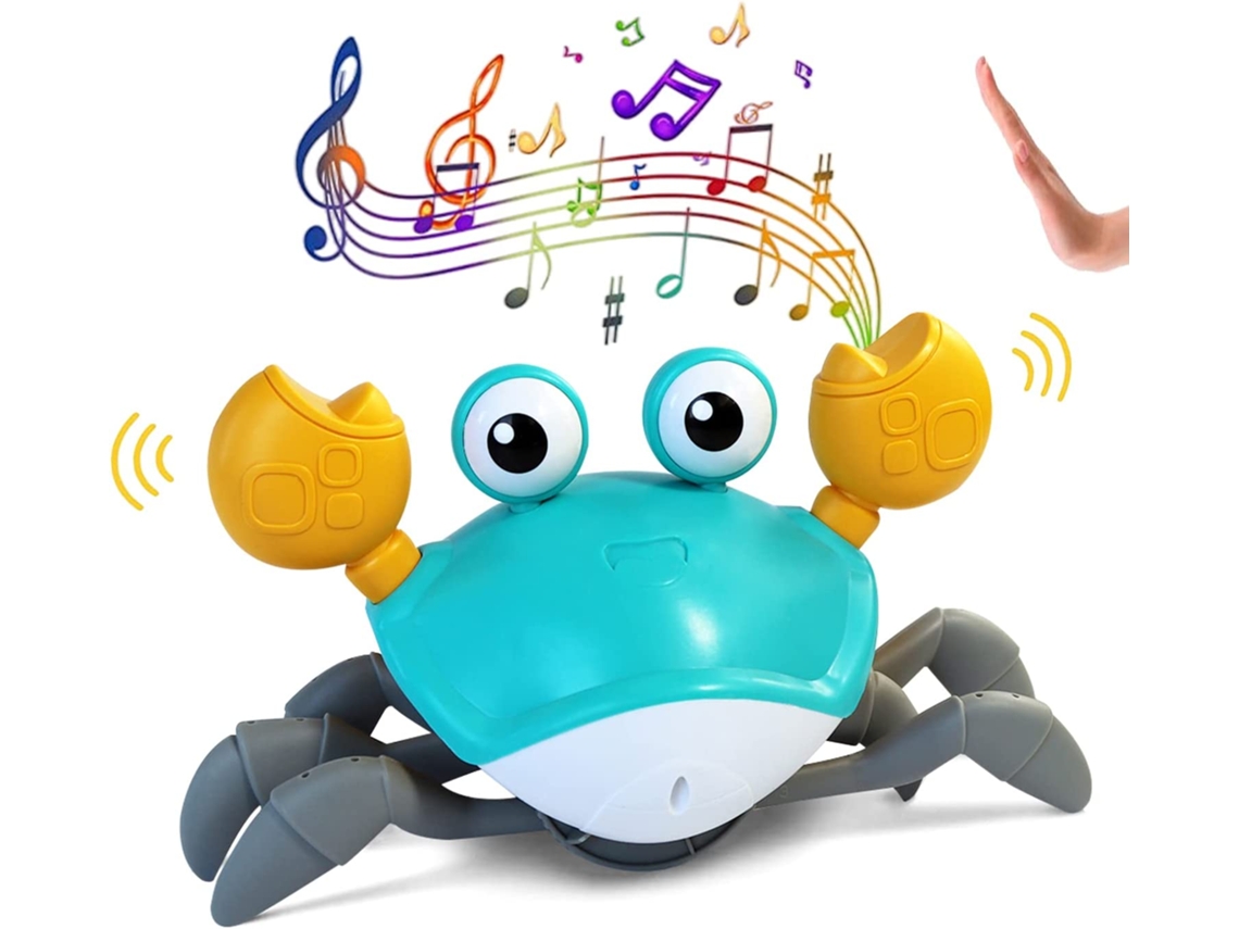 Cangrejo musical para bebés con sensor de sonido, camina y gatea, móvil eléctrico, juguetes para bebés
