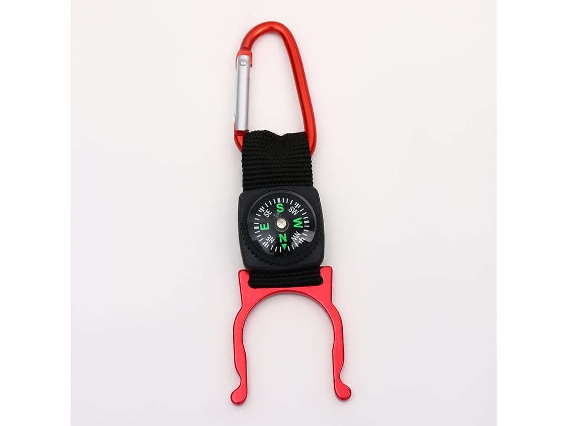 Gancho con brújula y clip fijo para botella, mosquetón de escalada, accesorio práctico para acampar, senderismo y actividades al aire libre, STELASPLEN duradero