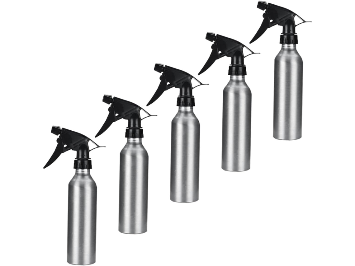 Botellas Pulverizadoras Vacías De 250 Ml, Ligeras Y Fáciles De Usar, De Plástico Plateado, Paquete De 5
