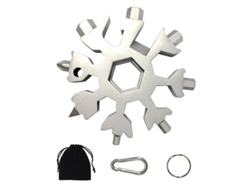 Rebe-28353-herramienta Multifuncional Snowflake 18 En 1, Regalo Cumpleaños Divertido Para Hombres (plata)
