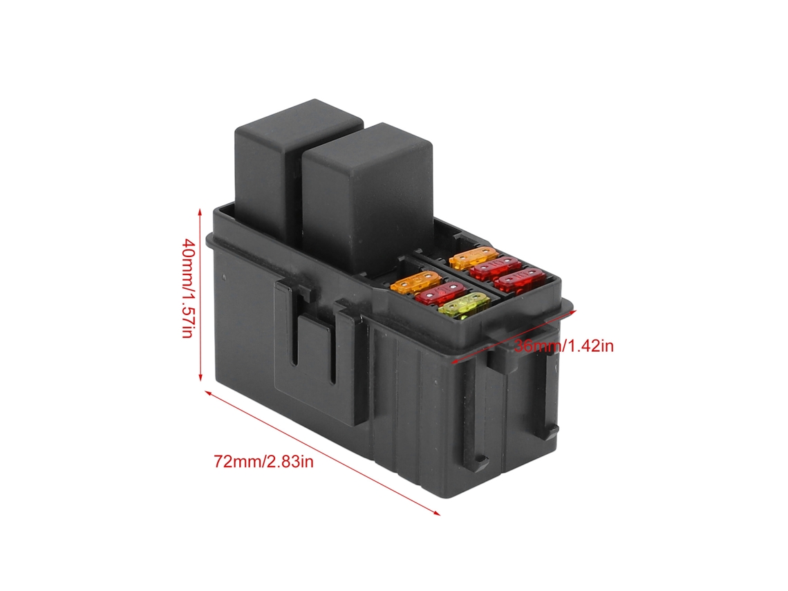 2026dz - Caja de fusibles y relés con 2 relés de 5 pines de 12 V CC y 30 A y 6 fusibles de 5 A, 10 A y 20 A para coche/barco