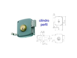 Mcm cerradura sobreponer 2525p-  80-izqda pintada cilindro perfi