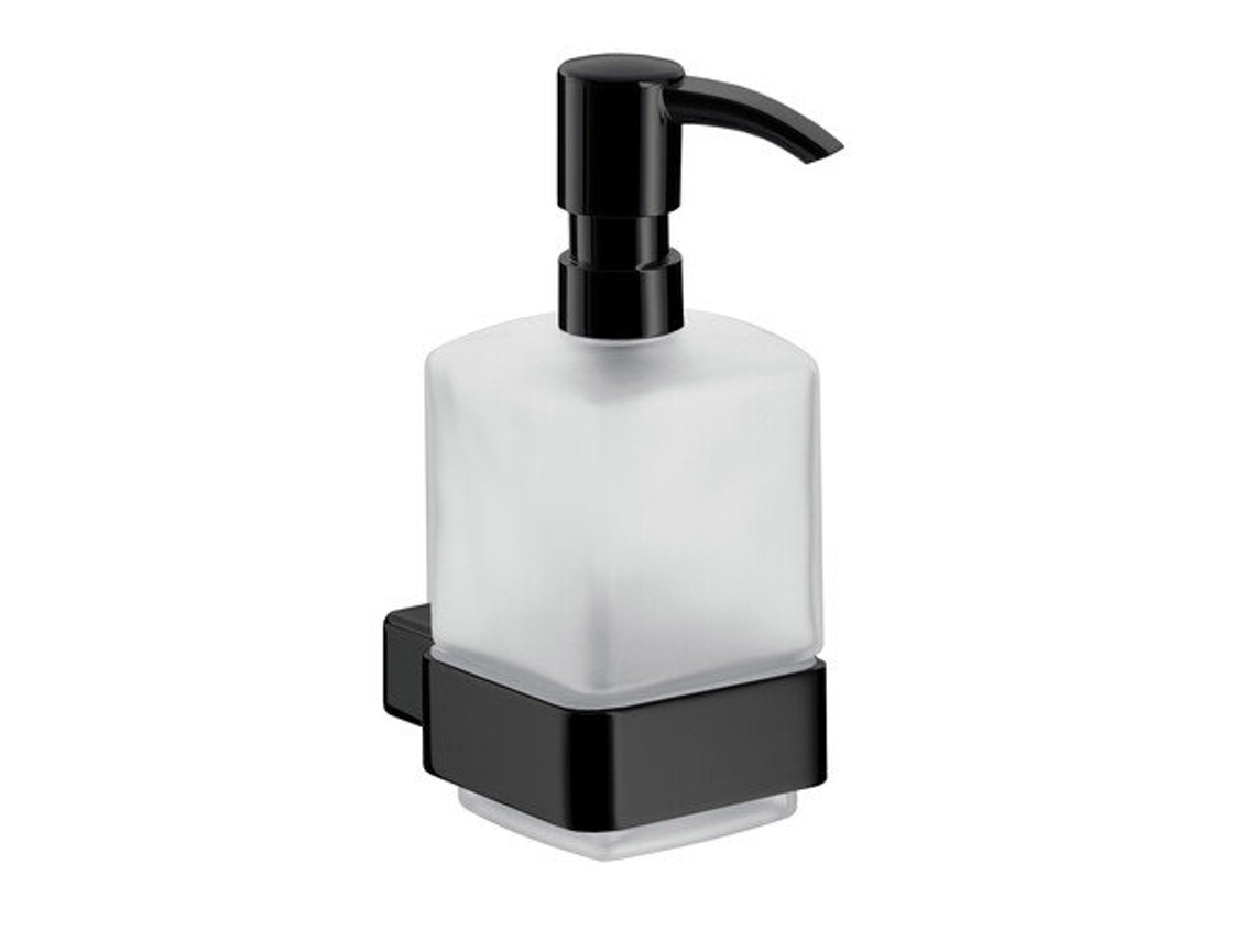 Dispensador de jabón líquido EMCO loft, modelo de pared, recipiente de cristal satinado, bomba dosificadora de plástico