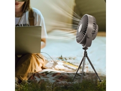 Ventilador De Mesa Con Luz Y Mando A Distancia De 2000 Mah Con Trípode Para Acampada Al Aire Libre.