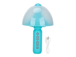 Micrófono De Karaoke Inalámbrico Bluetooth Con Luz Nocturna, Portátil Para Fiestas Y Ktv, Color Azul.