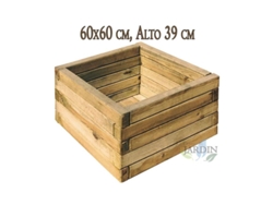 Macetero Cuadrado de Madera 60X60 cm Alto 39 cm