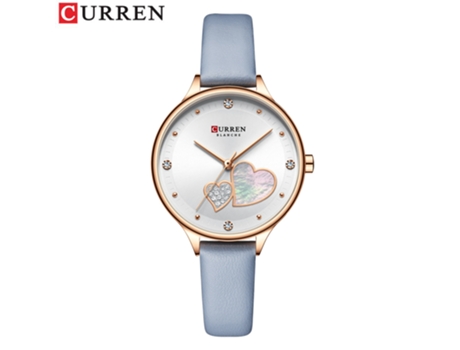 Relojes de Moda para Mujer Reloj Impermeable de Cuarzo con Correa de Cuero para Mujer-Concha Rosa Blanca LUUCOZK
