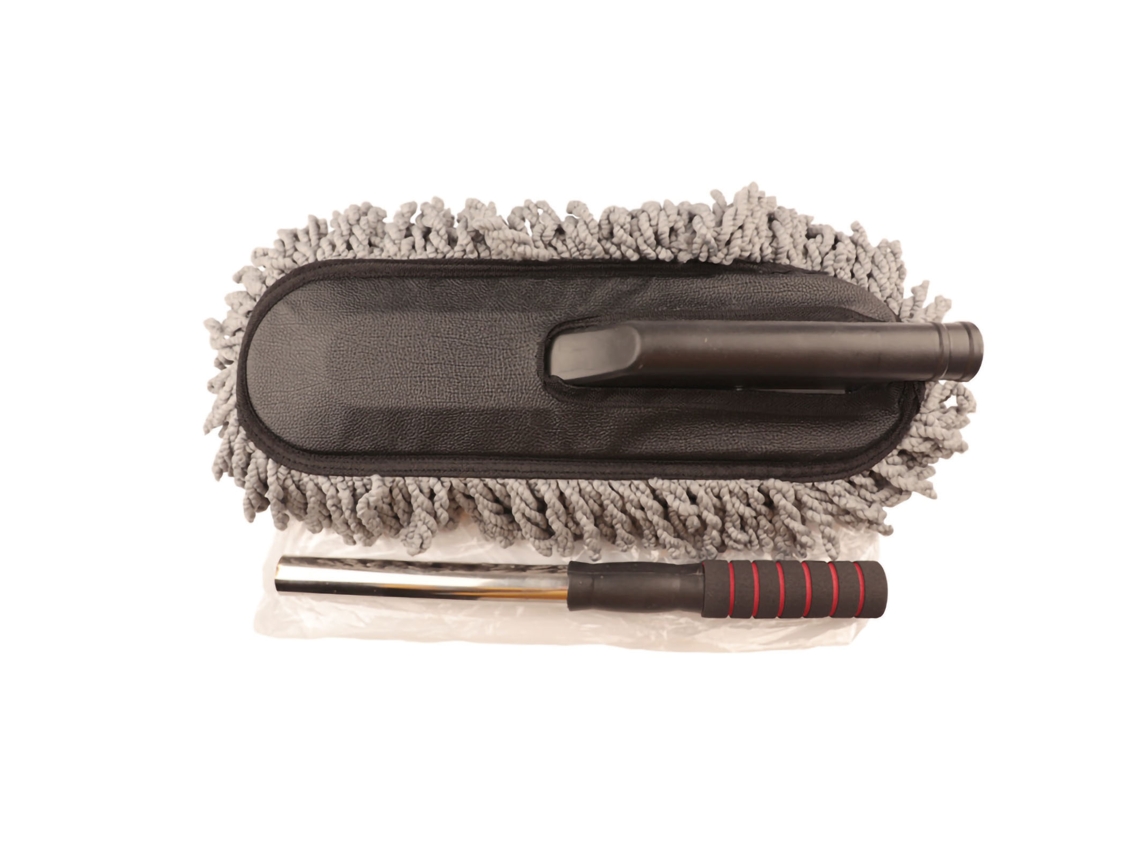 Cepillo de lavado de autos, microfibra suave, antirayaduras, multiusos, para el mantenimiento del auto, gris, retráctil
