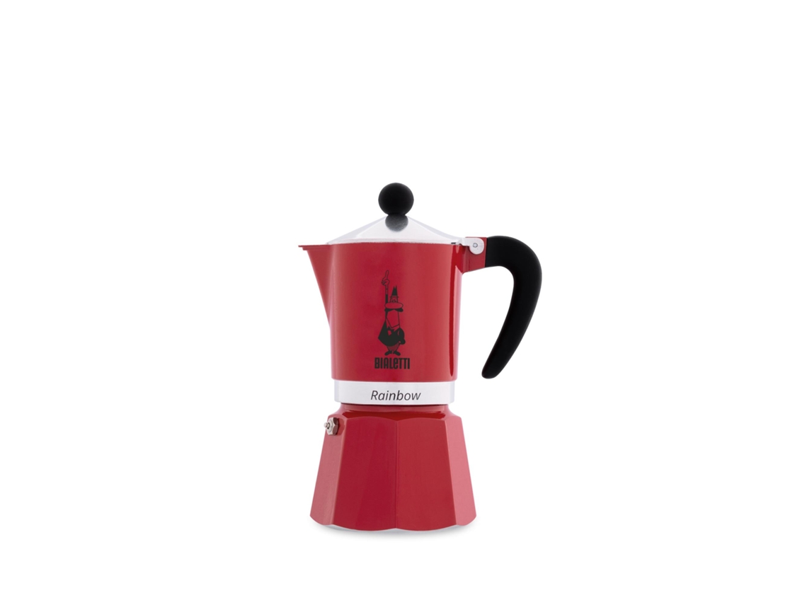 Bialetti Rainbow Cafetera Italiana Aluminio Negro Rojo