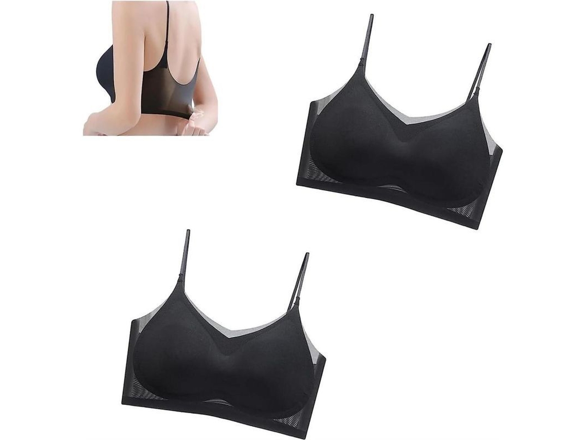 Sujetos Grandes Seda Hielo Ultra Fina Sin Costuras Confort Suave Respirable Para Yoga Dormir Verano L Negro