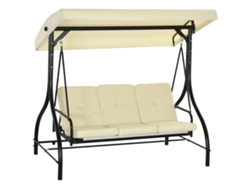 Columpio estilo Hollywood con función reclinable, columpio de jardín de 3 plazas con toldo ajustable, soporta hasta 240 kg.