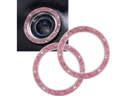 2026altiro-pegatina De Anillo De Diamante Para Botón De Arranque Del Coche, Accesorio Interior Para Mujer, 2 Piezas