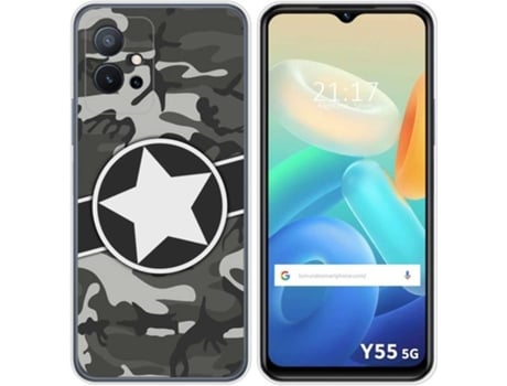 Carcasa para Vivo Y55 5G TUMUNDOSMARTPHONE Dibujos Camuflaje 02 Multicolor